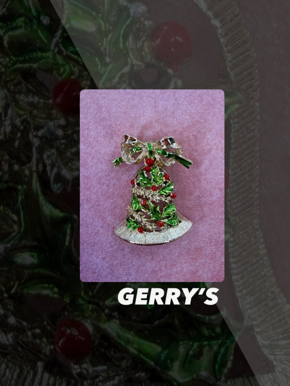 EUC Gerry’s Vintage Style Holiday Bell Brooch